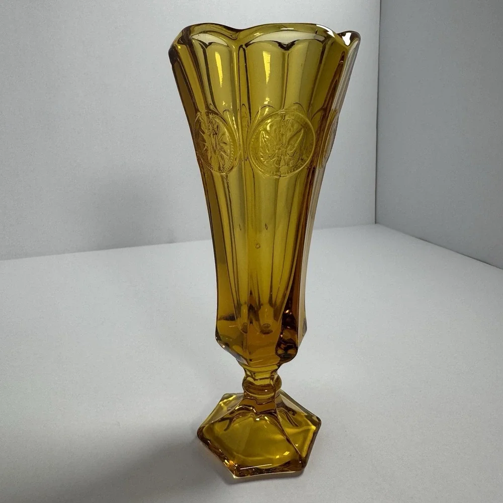 Vintage Fostoria Amber Coin Glass 8
